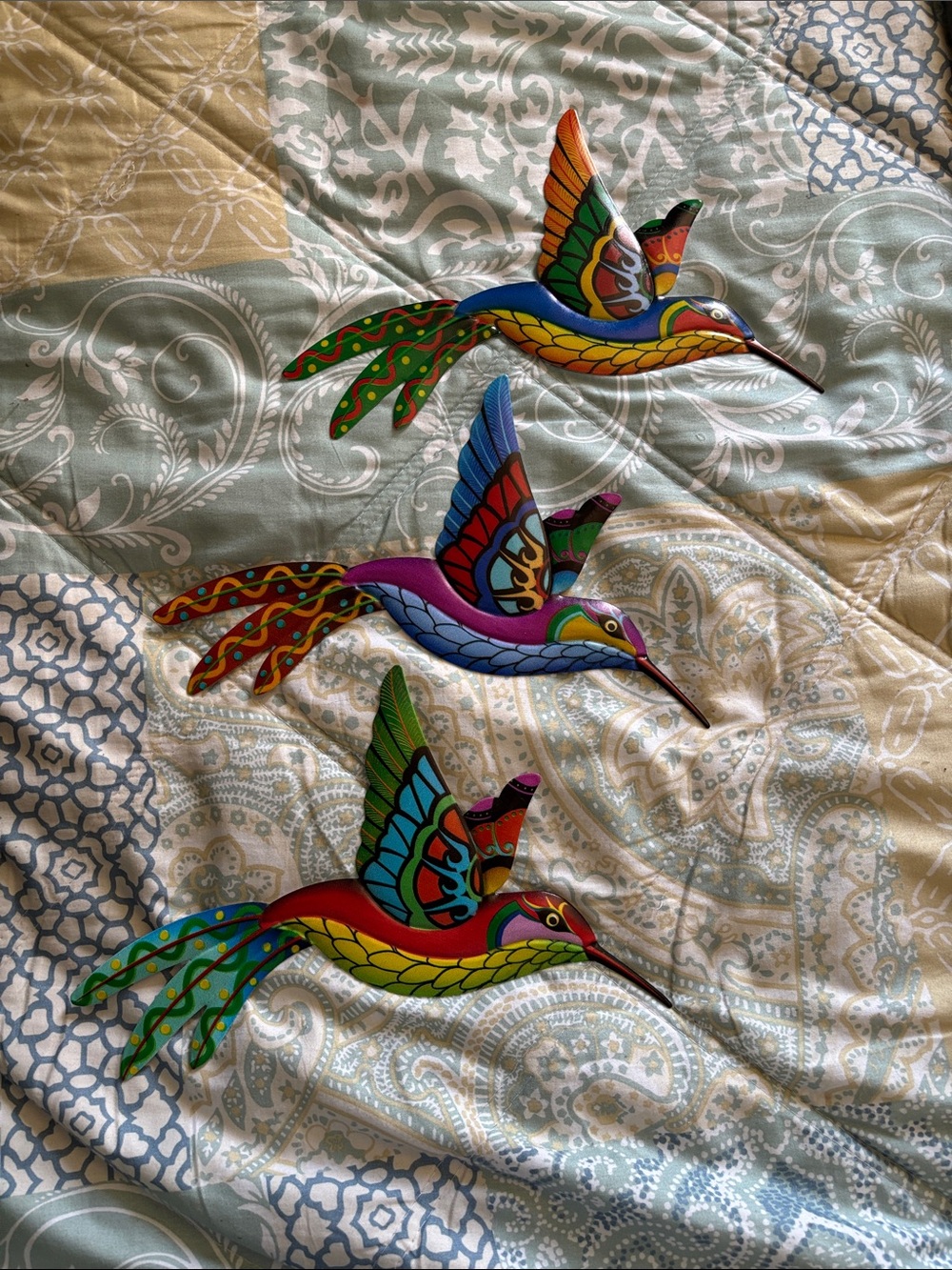 Vibrant Multicolor Hummingbird Wall Decor